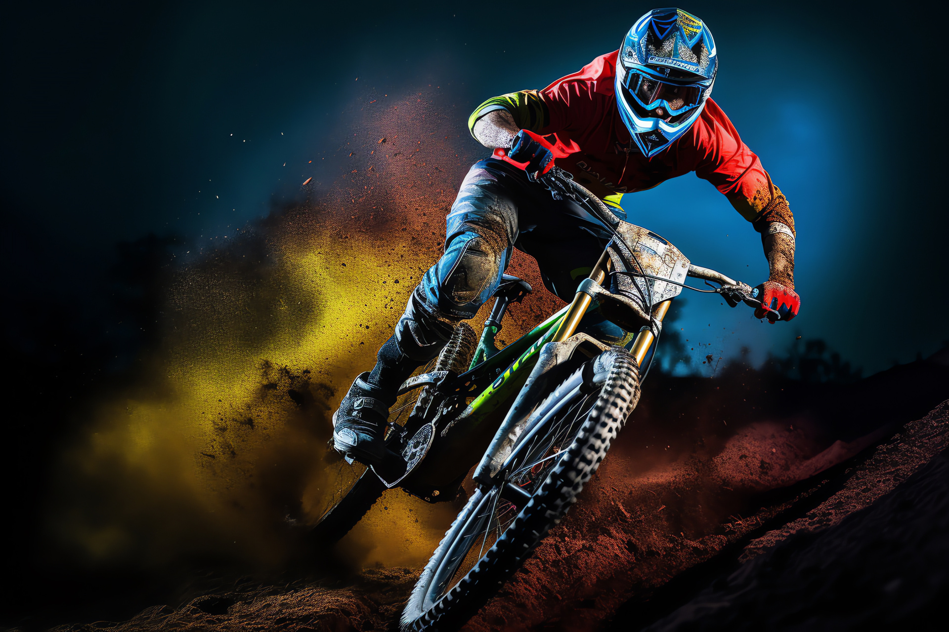 Challenging MTB track, Adrenaline-charged ride, Competitive mountain biking, Energetic trail design, Technical biking skill, HD Desktop Image