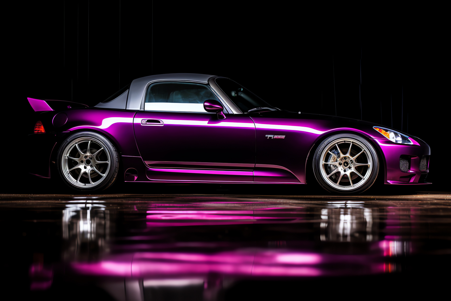 Triple-tone Honda S2000, Side profile, Automotive color play, Type V model, Visual intrigue, HD Desktop Wallpaper