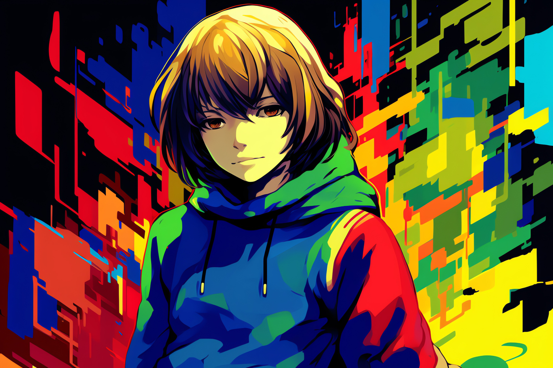 Main character Frisk, Undertale adventure, HD rendition, Protagonist quality, Game curiosity, HD Desktop Wallpaper