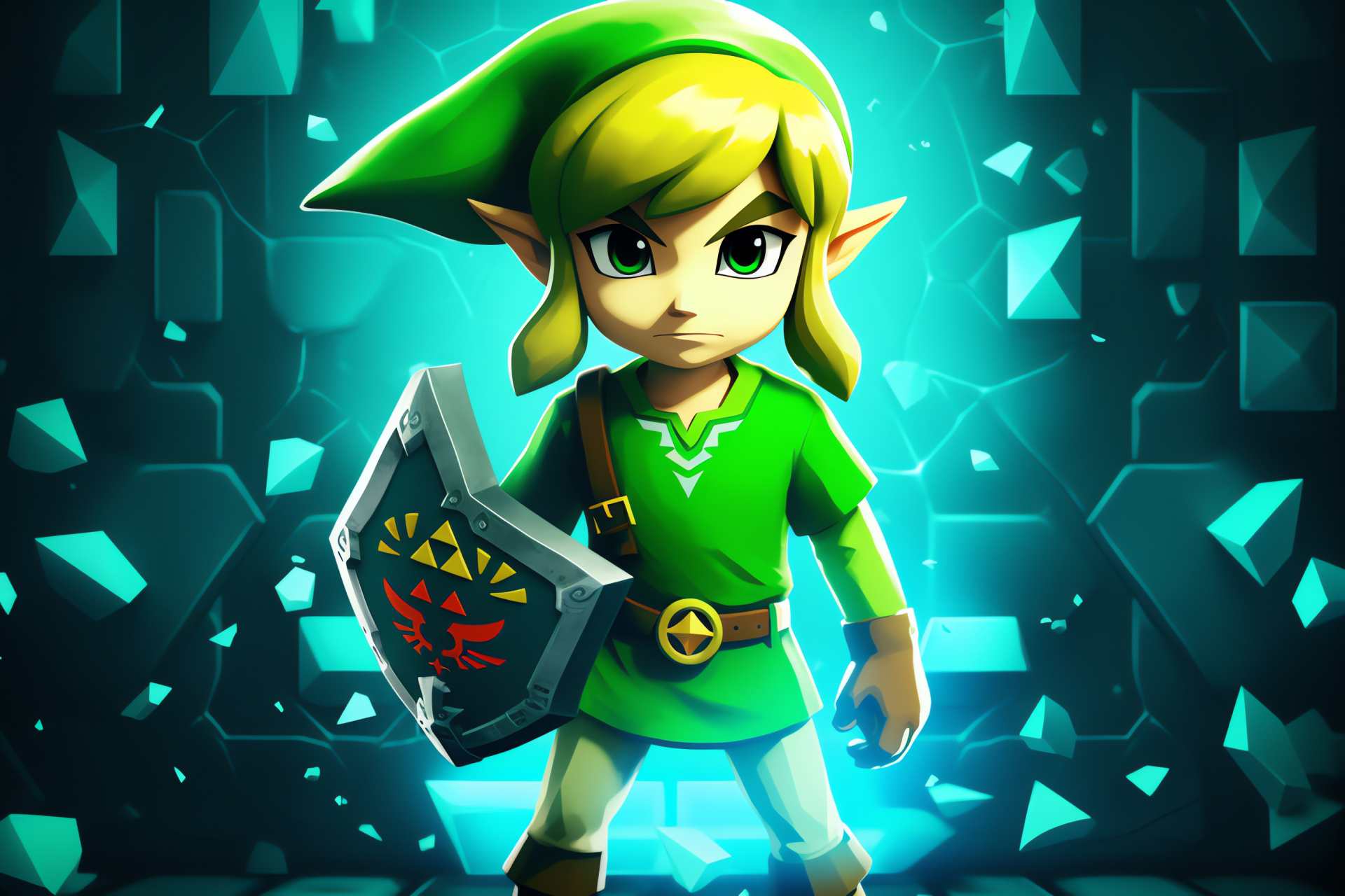 Toon Link, Hero of Winds, Cel-shaded animation, Blue-eyed adventurer, Bomb arsenal, HD Desktop Wallpaper