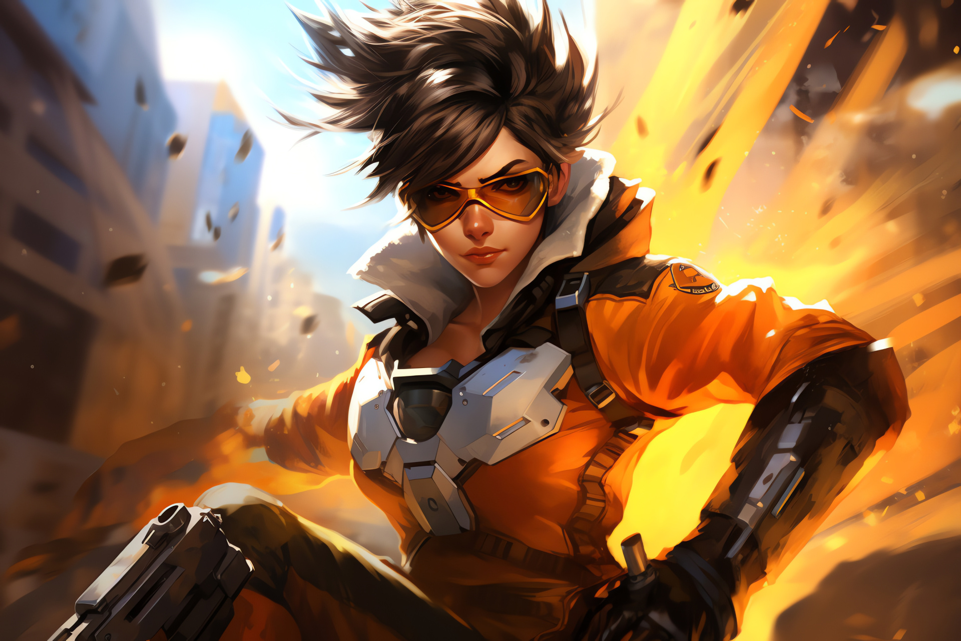 Dynamic Tracer action, Overwatch cargo delivery, Armed with pulse pistols, Strategic mission, Overwatch tactical gameplay, HD Desktop Wallpaper
