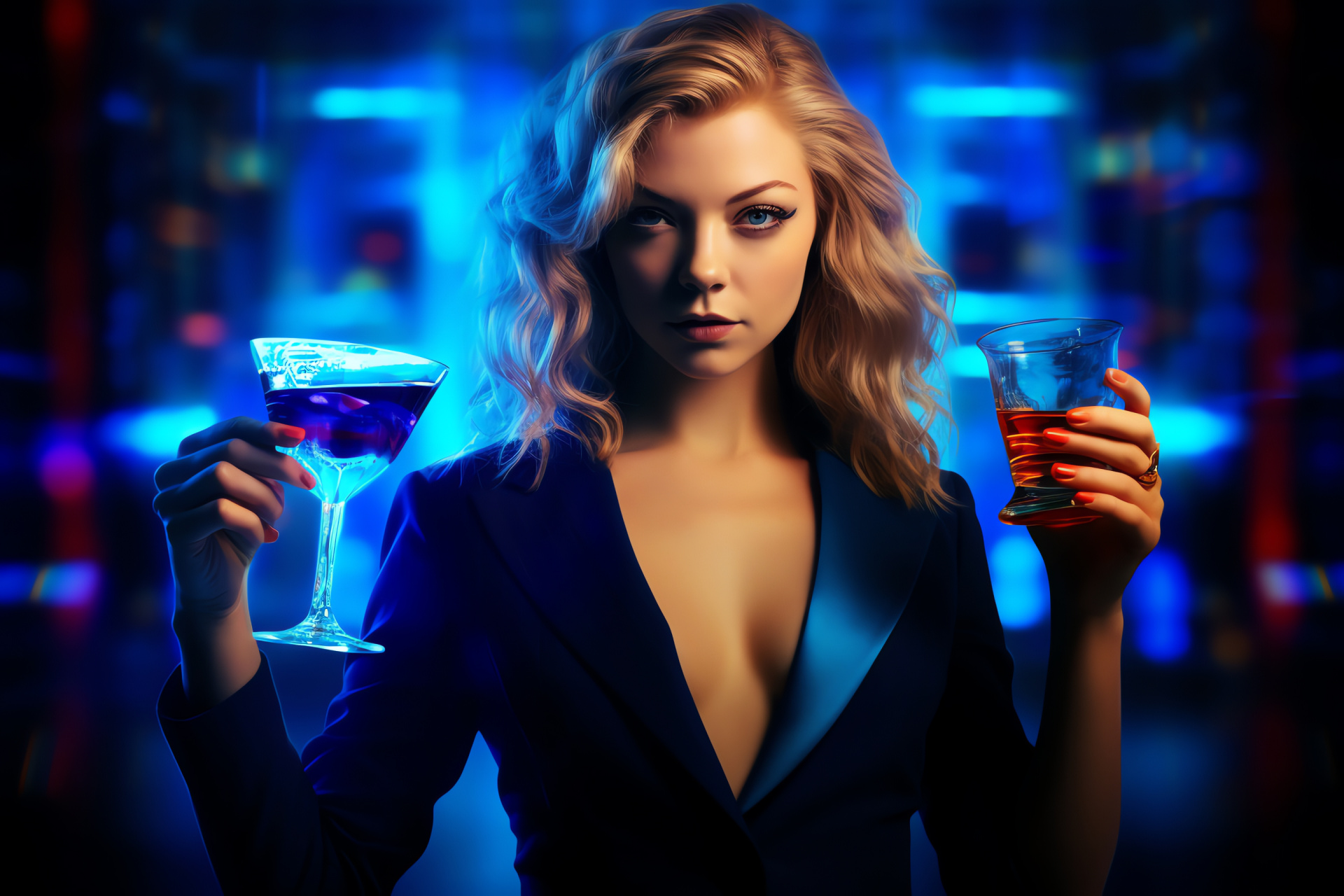 Natalie Dormer portrayal, Film character Margot, Elite social club film, Piercing actress eyes, Windswept actress locks, HD Desktop Image