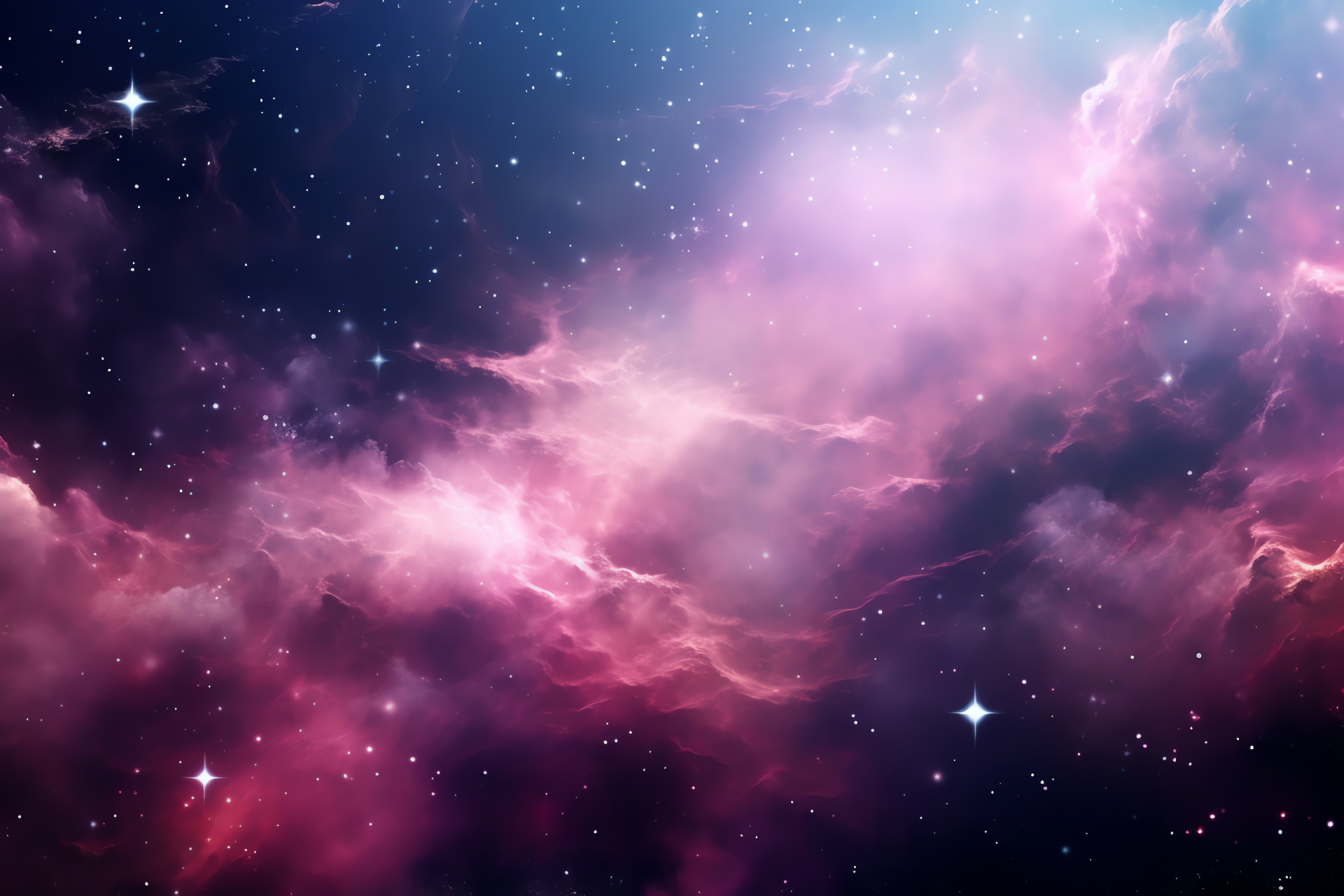 Pink Cosmos, Panoramic space scene, Starry expanse, Galactic beauty, Space exploration, HD Desktop Wallpaper