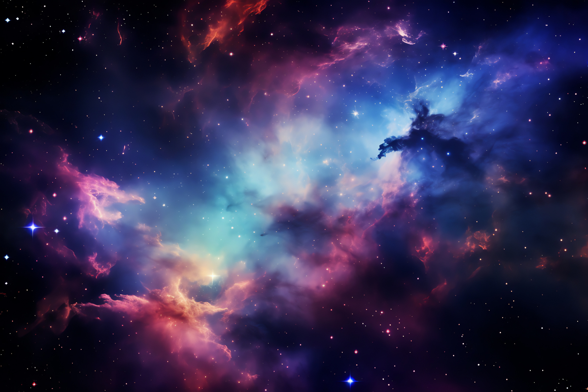 Galactic interaction, Stellar collision, Astronomy event, Intergalactic dynamics, Starburst activity, HD Desktop Image