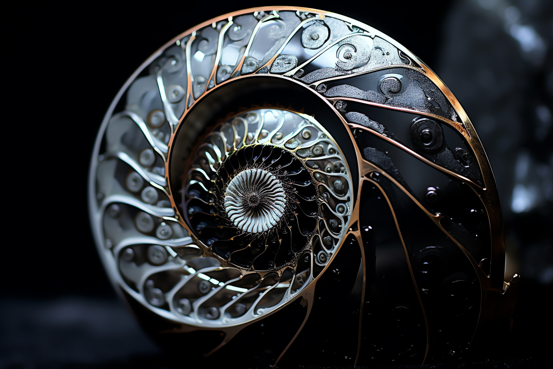 Marine nautilus, Subtle eyed cephalopod, Chambered shell, Atlantic dwelling, Shimmering aquatic creature, HD Desktop Image