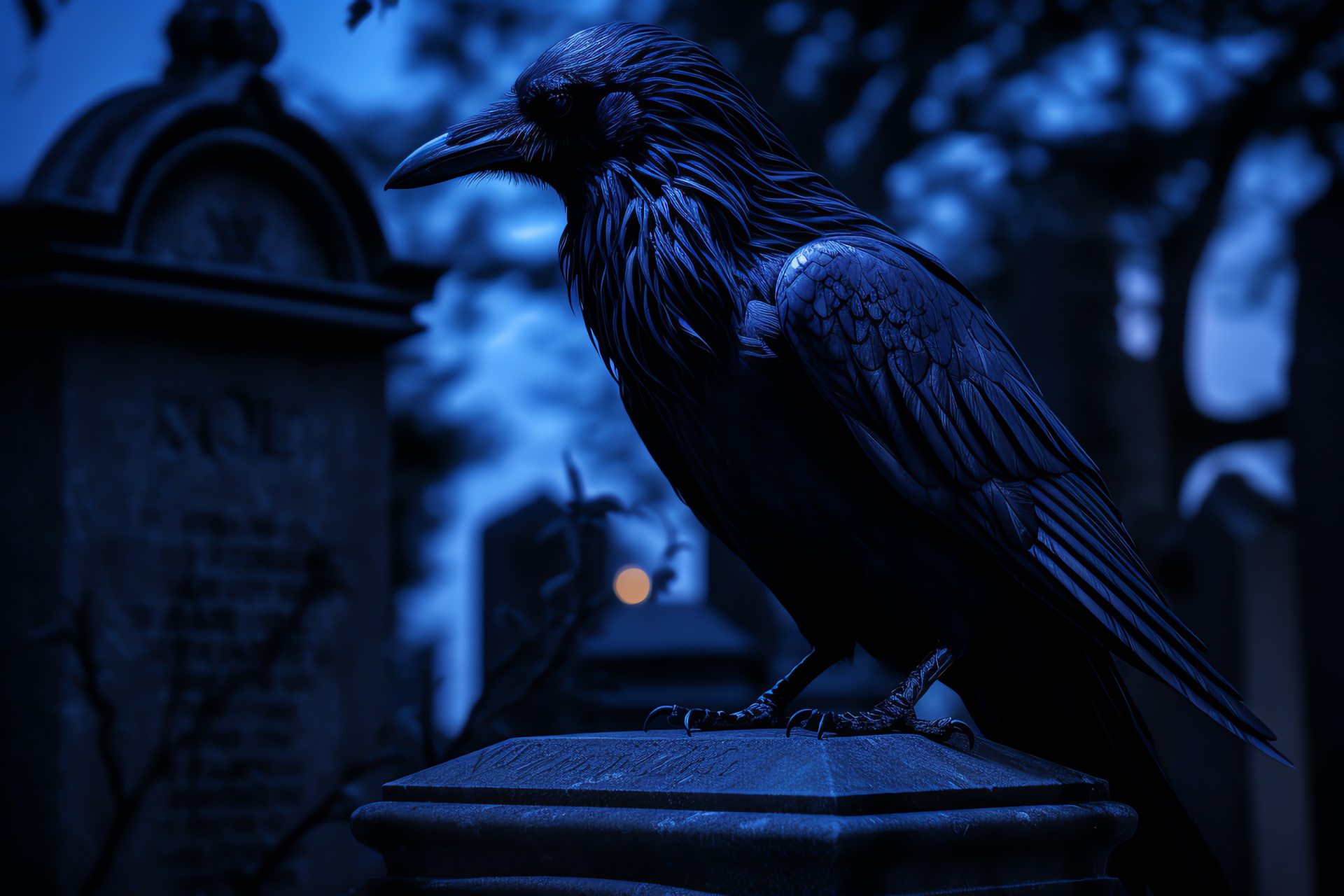 Raven, nocturnal bird, folklore, Gothic symbolism, avian intelligence, HD Desktop Wallpaper