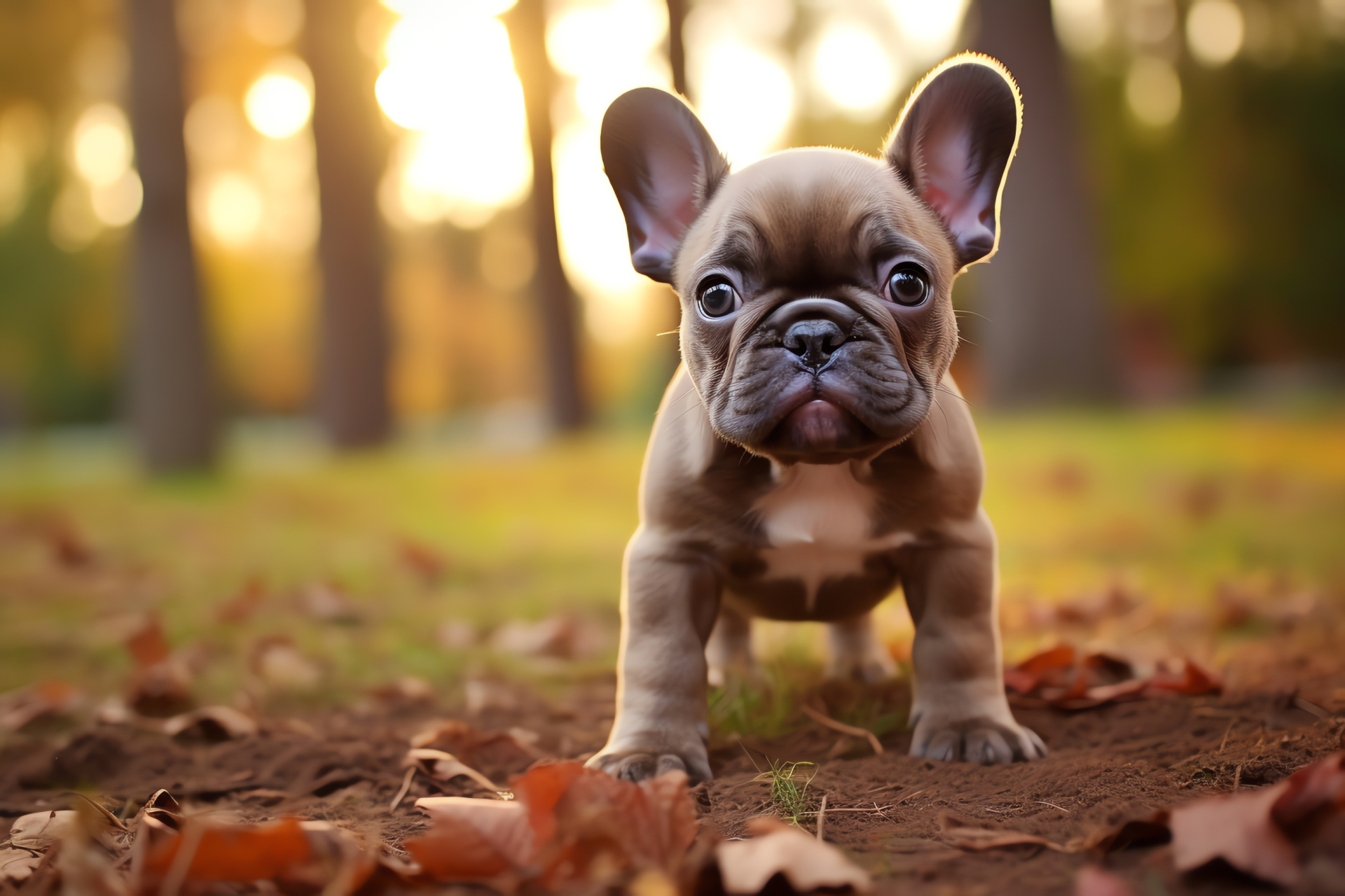 French Bulldog breed, Prominent bat ears, Distinct facial features, Short-haired pet, Domestic dogs, HD Desktop Image