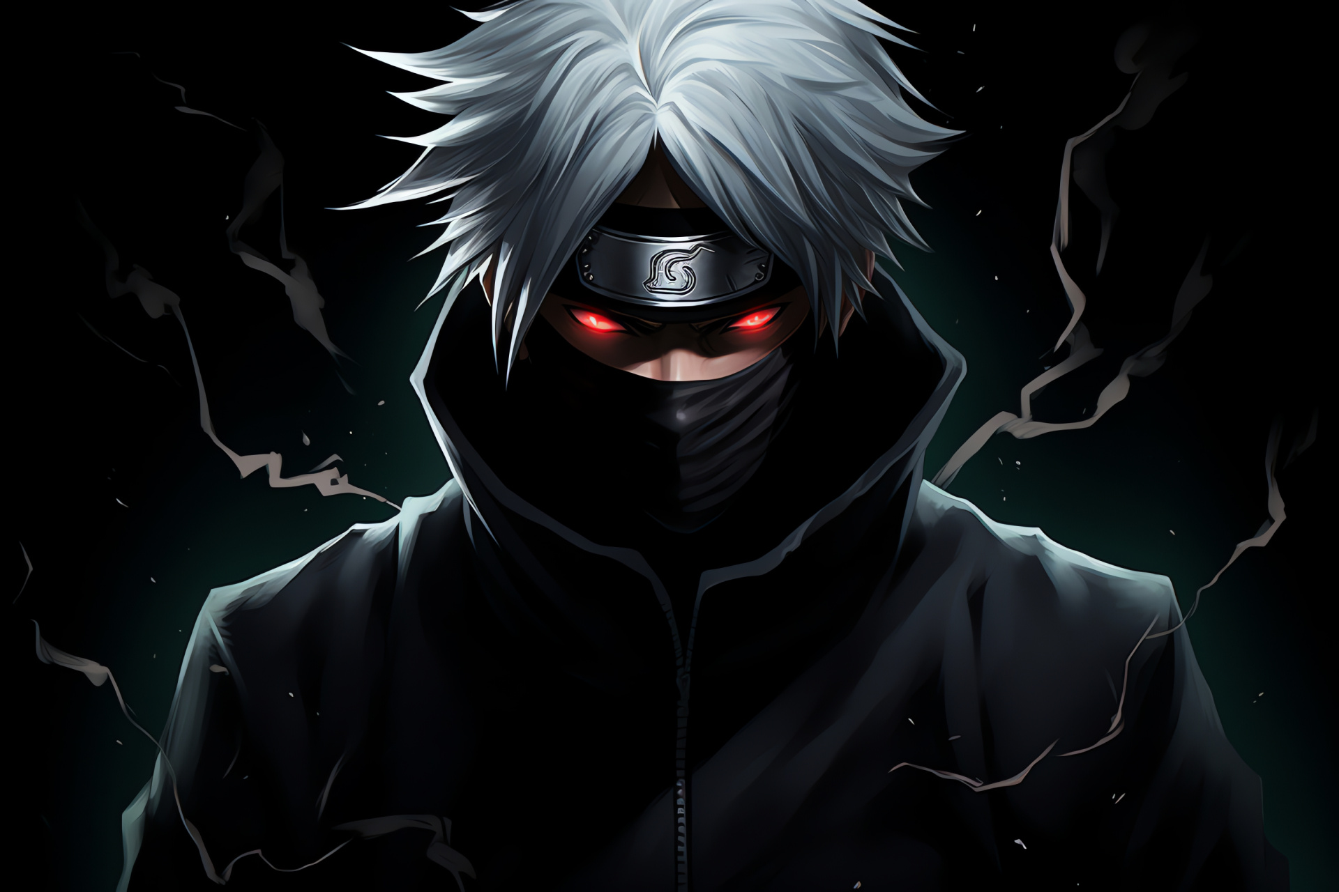 Kakashi Hatake, Silver hair shinobi, Keen Sharingan, Leaf Village uniform, Stoic guardian, HD Desktop Image