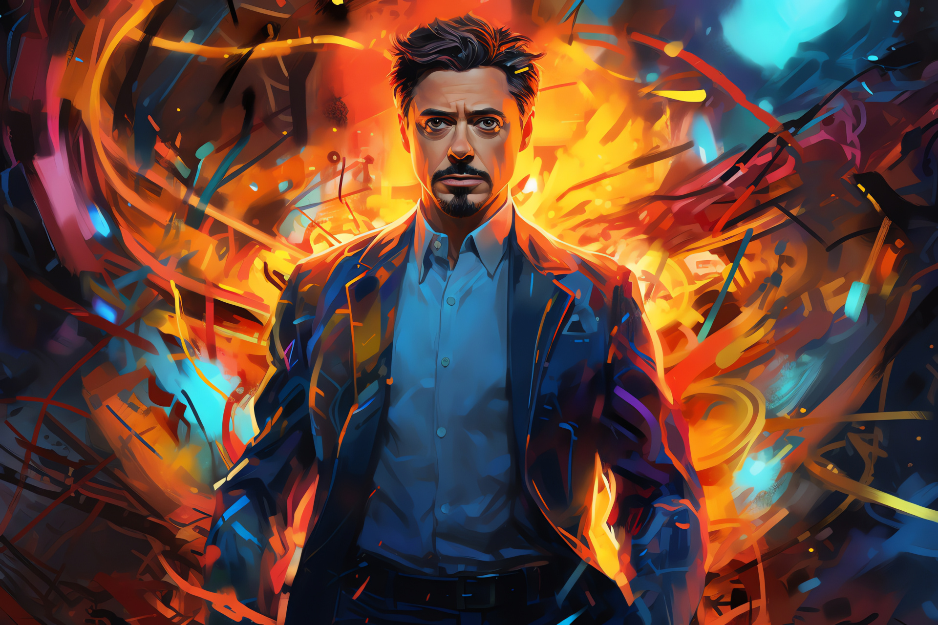 Tech genius Stark, Stark in armor, Innovative suit, Advanced gauntlets, Marvel superhero, HD Desktop Image
