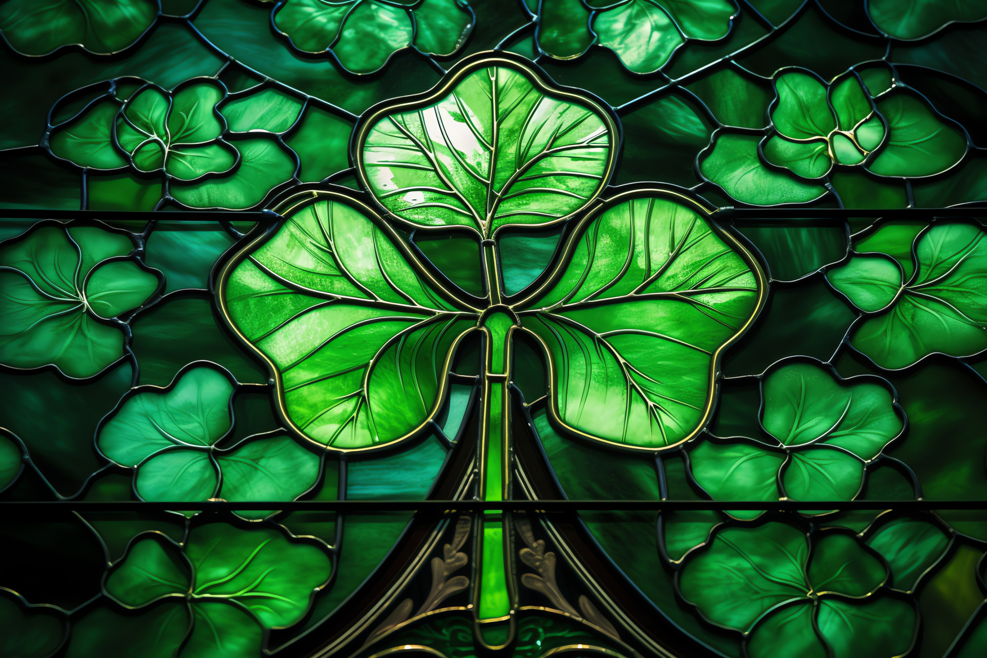 Clover emblem, Irish holiday, traditional tavern, emerald costume, renowned stout, HD Desktop Wallpaper