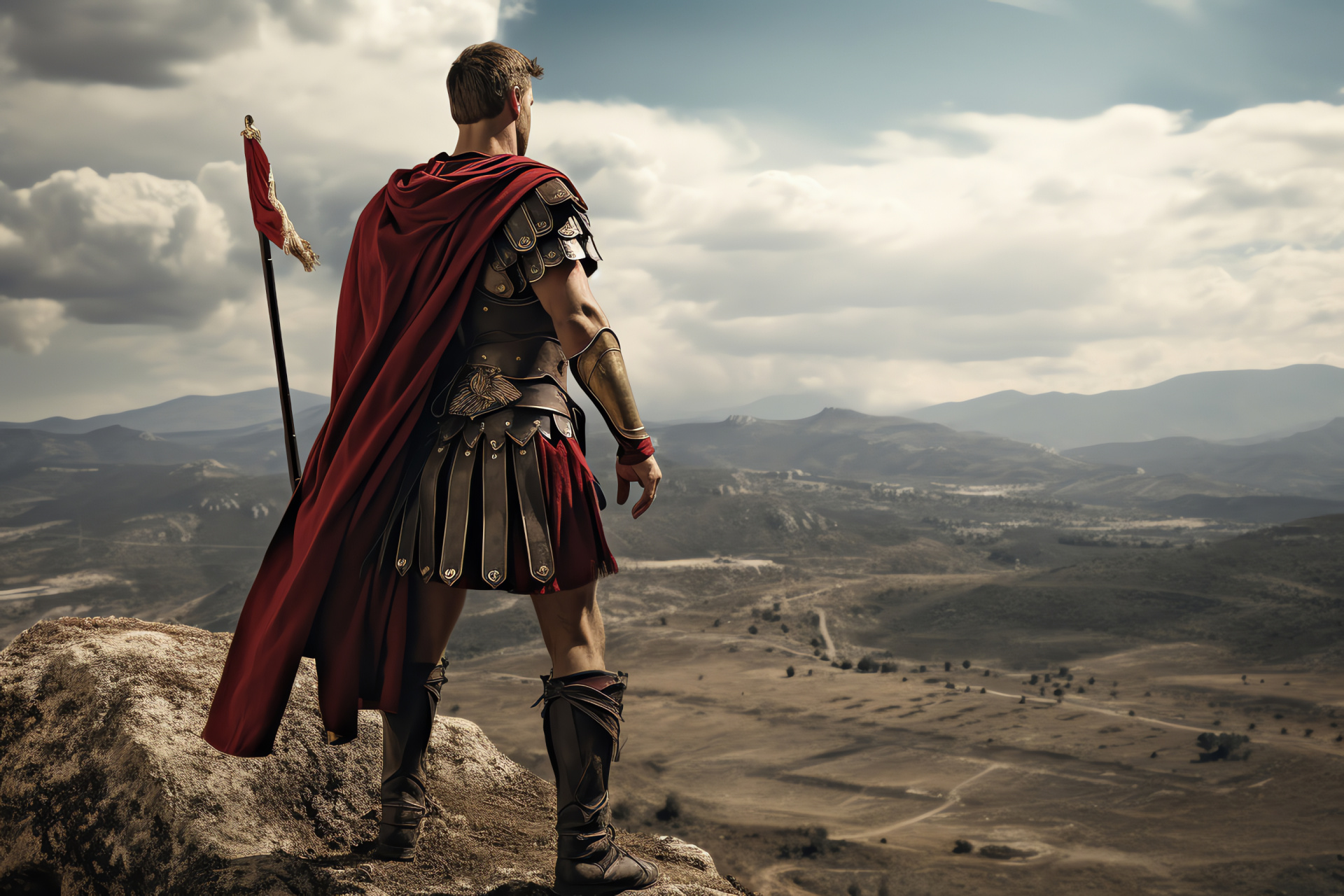Crassus commander, Roman army camp, Standard-bearer, Ancient military, Cinematic depiction, HD Desktop Wallpaper