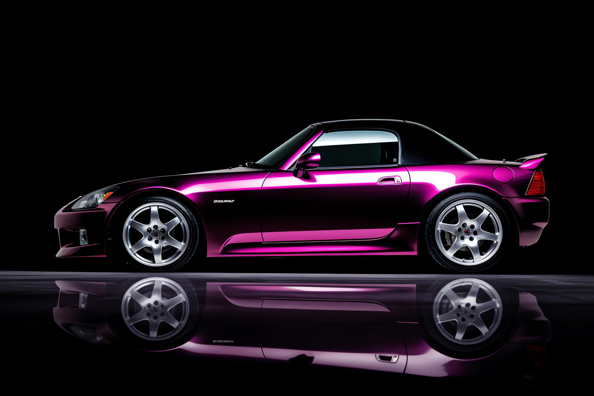 Honda S2000 Type V, Lateral aspect, Trio shade composition, Automotive styling, Aesthetic contrast, HD Desktop Image