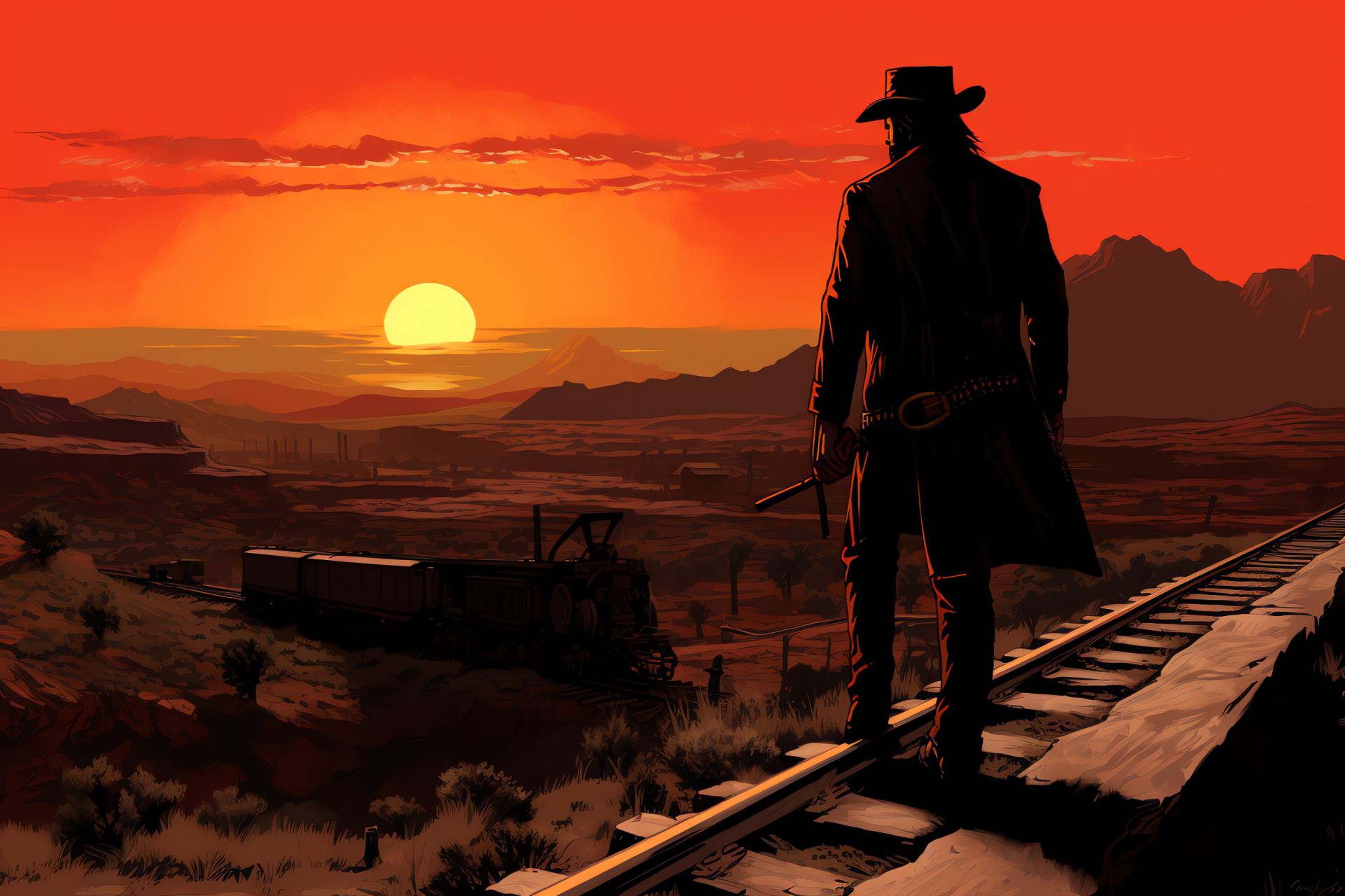 Red Dead Redemption, Micah Bell, Wild West setting, High-stakes scene, Action-filled gaming, HD Desktop Image