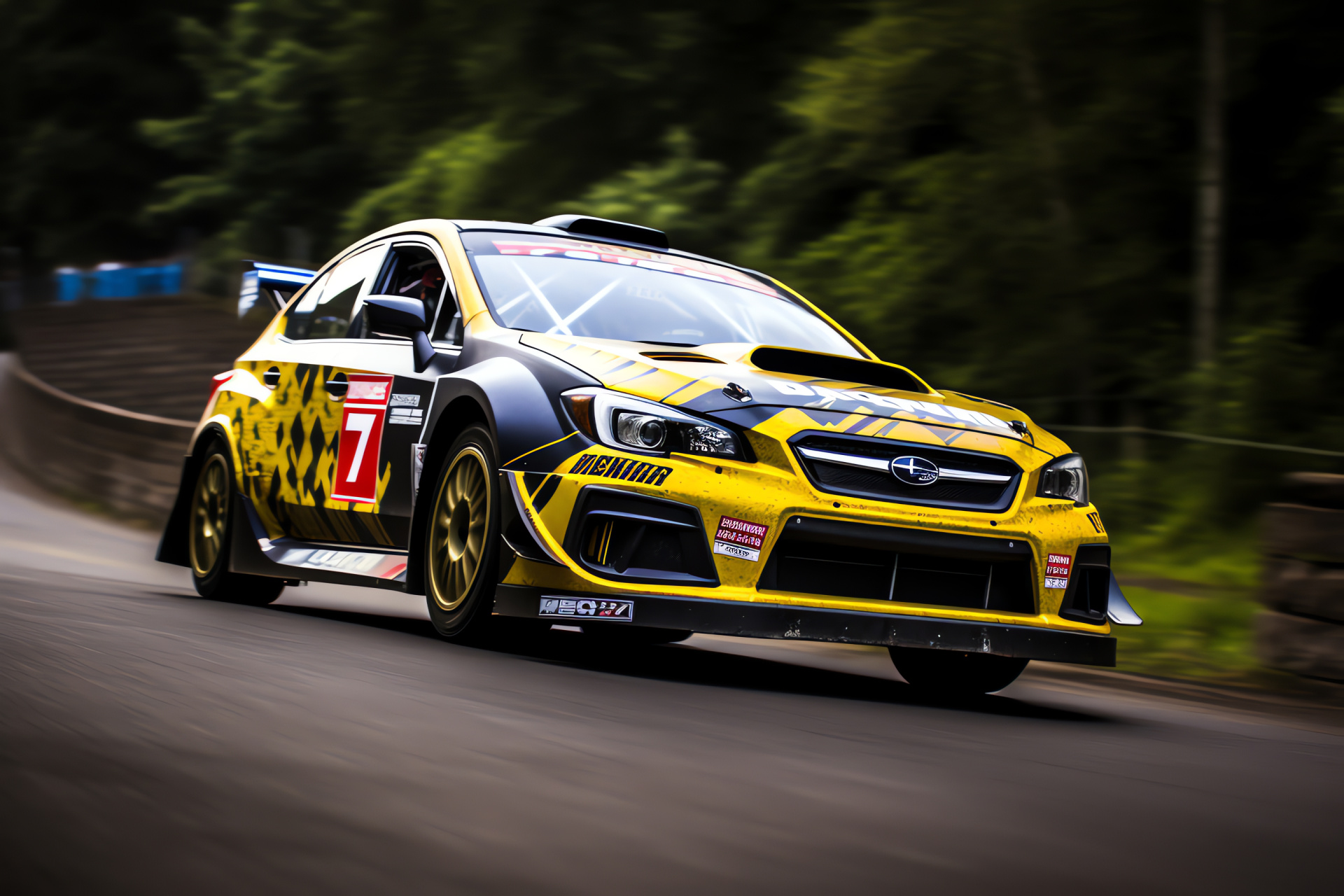 Subaru Impreza, Nrburgring circuit, WRX STI model, Enhanced features, Racing decor, HD Desktop Image