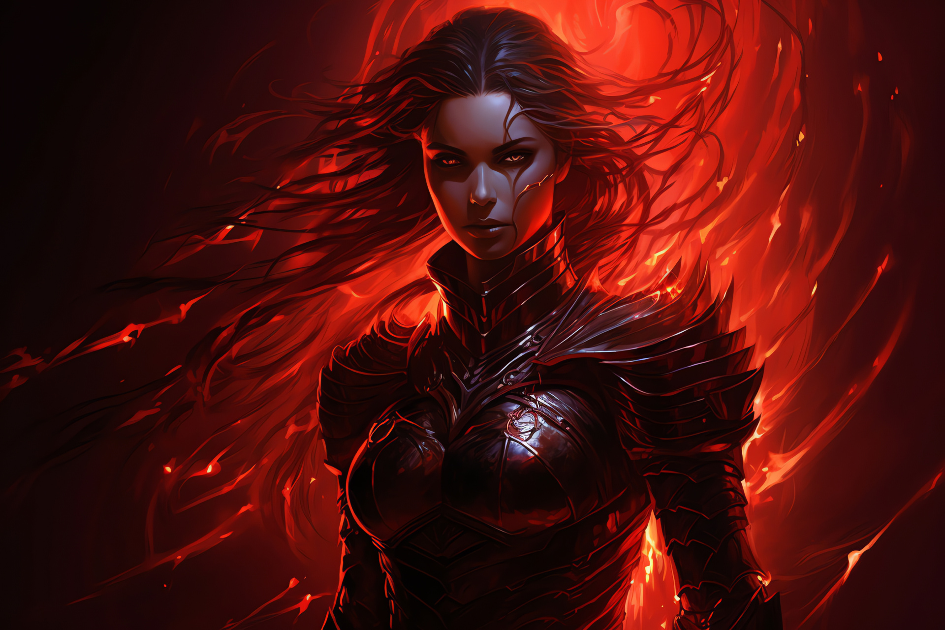Path of Exile Zana, Wraeclast explorer, Monochrome scarlet canvas, Verdant stare, Adventurer's expression, HD Desktop Image