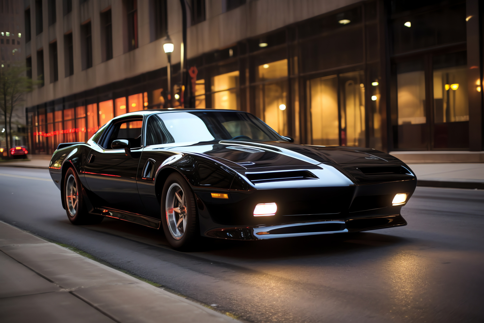 Pontiac Firebird Trans Am GT, Chicago streets, Muscle car legacy, Performance auto, Sleek automotive design, HD Desktop Wallpaper