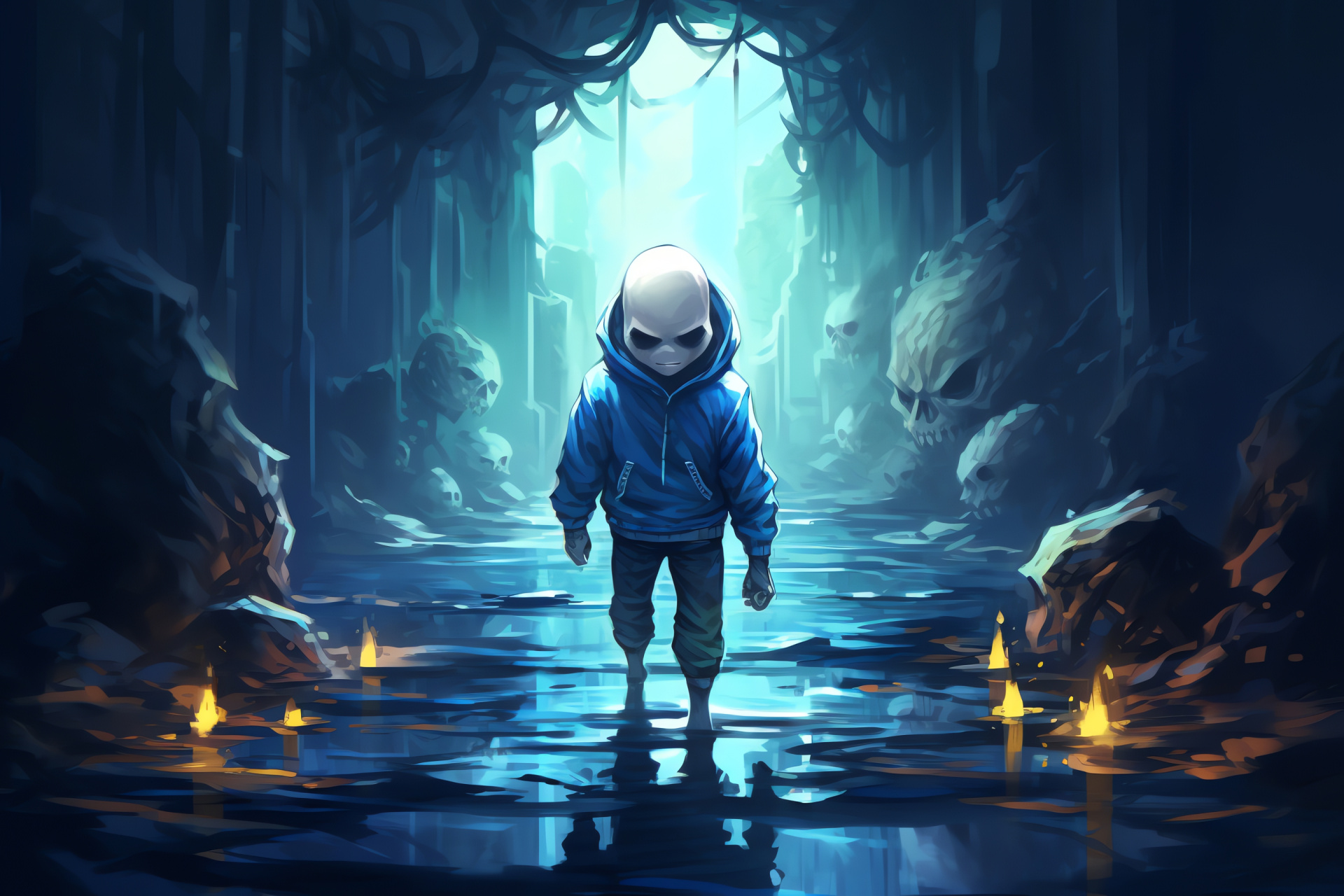 Underground Undertale world, Comical Sans, Exploration gaming, Virtual labyrinth, Creature encounters, HD Desktop Image