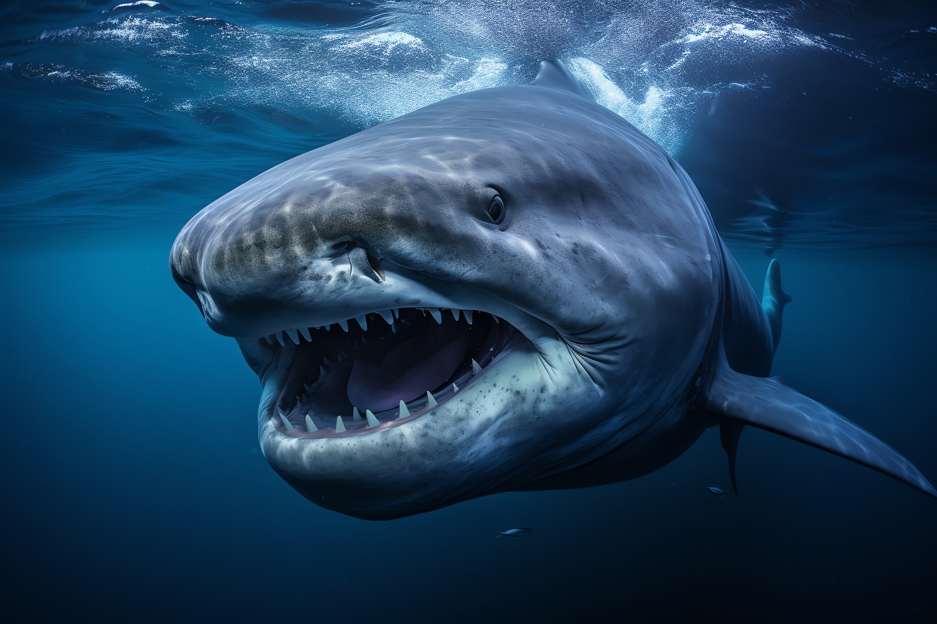 Megamouth Shark rarity, Pacific marine life, oceanic mouth shape, deep ocean filtration, ecopeculiarity, HD Desktop Image