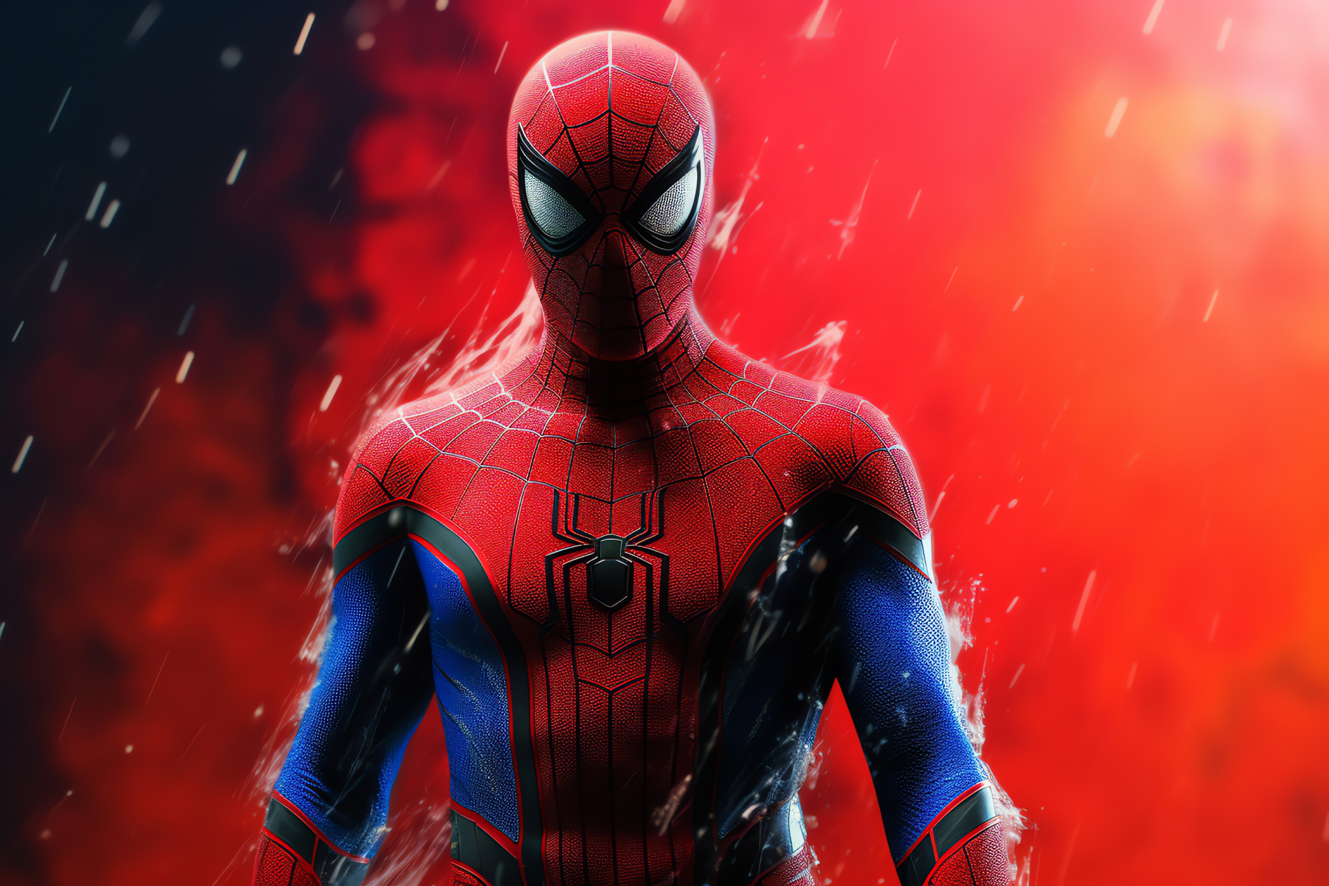 Spiderman determination, Marvel comic adaption, agile crime fighter, spider-web motif, superhero drama, HD Desktop Image