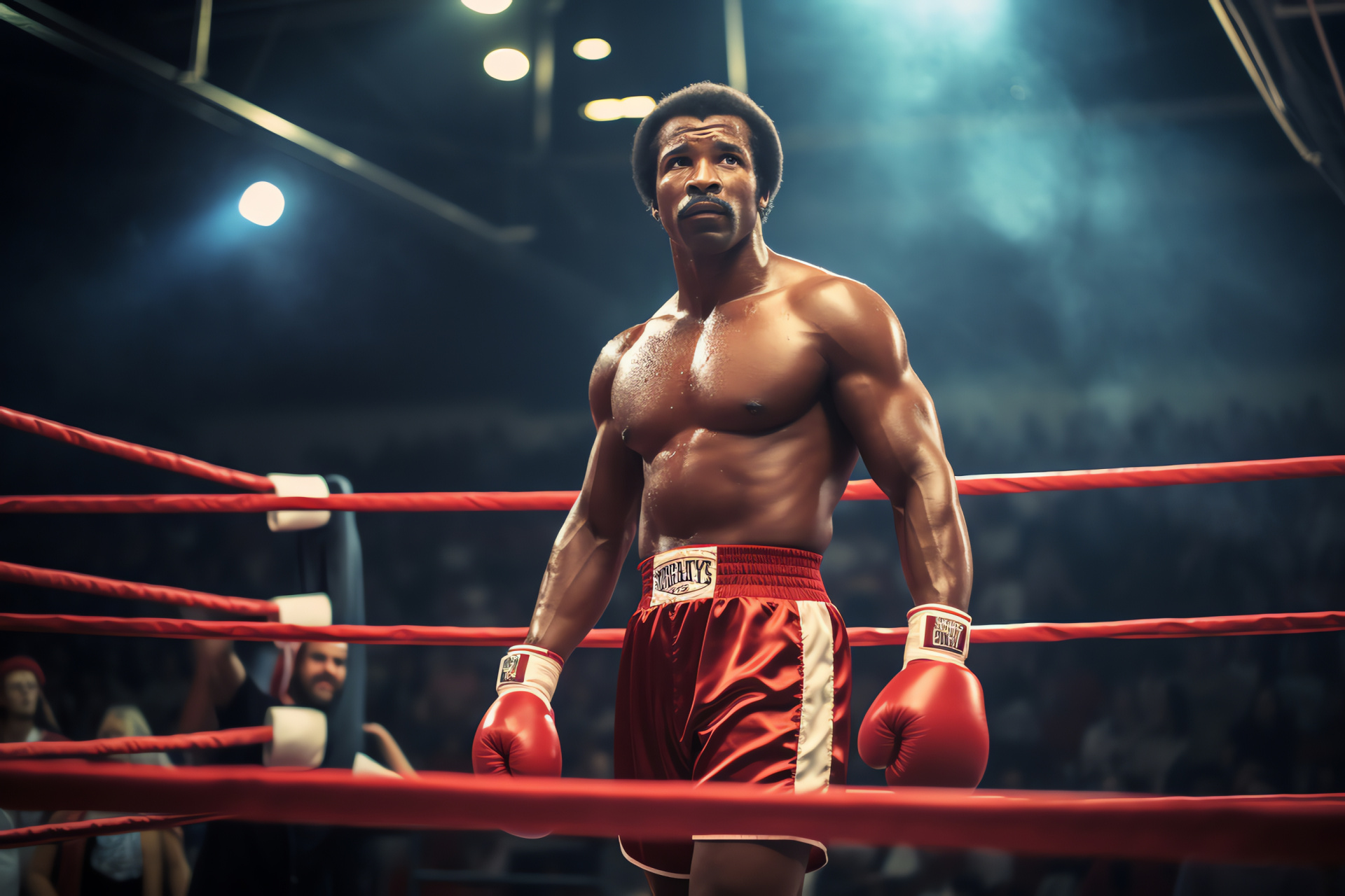 Rocky IV film scene, Apollo Creed boxer, Dramatic fight, Iconic sports movie, Boxing legend portrayed, HD Desktop Image