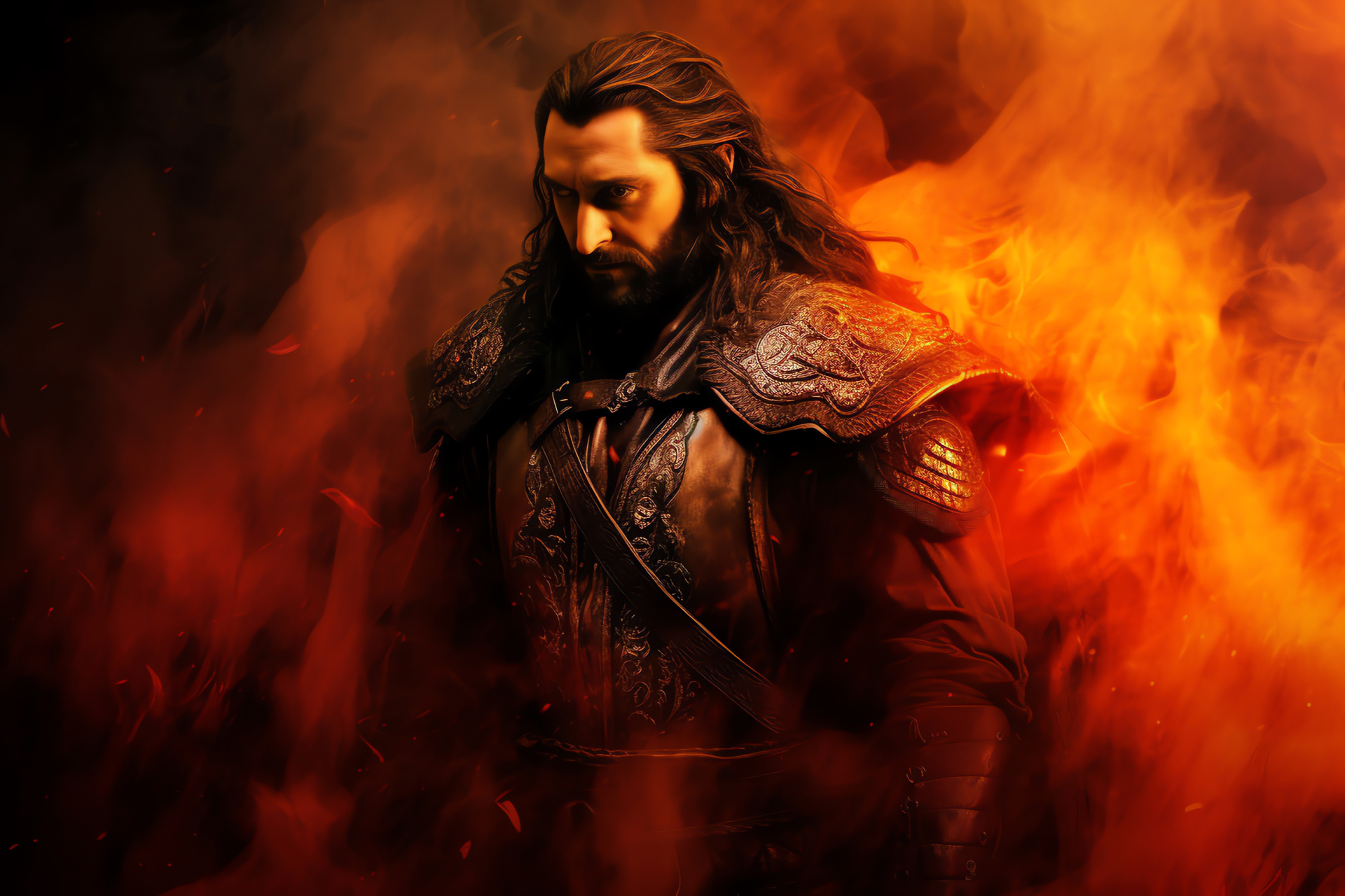 Richard Armitage, Thorin Oakenshield, Fantasy adventure, Middle-earth saga, Dwarven leader, HD Desktop Wallpaper