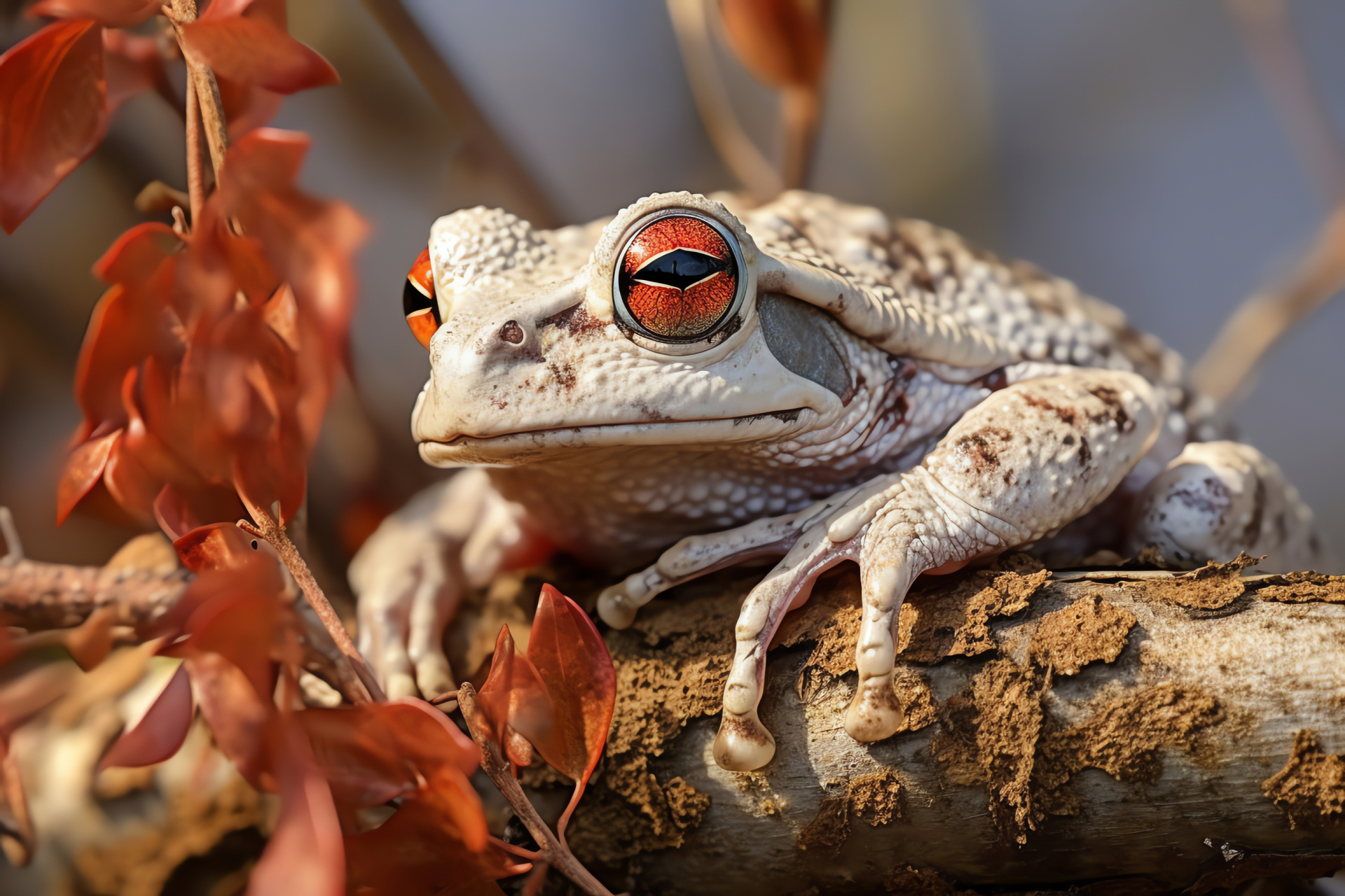 Stoic Tree Frog, Serene amphibian, Treetop dweller, Calm forest being, Endangered species protection, HD Desktop Wallpaper