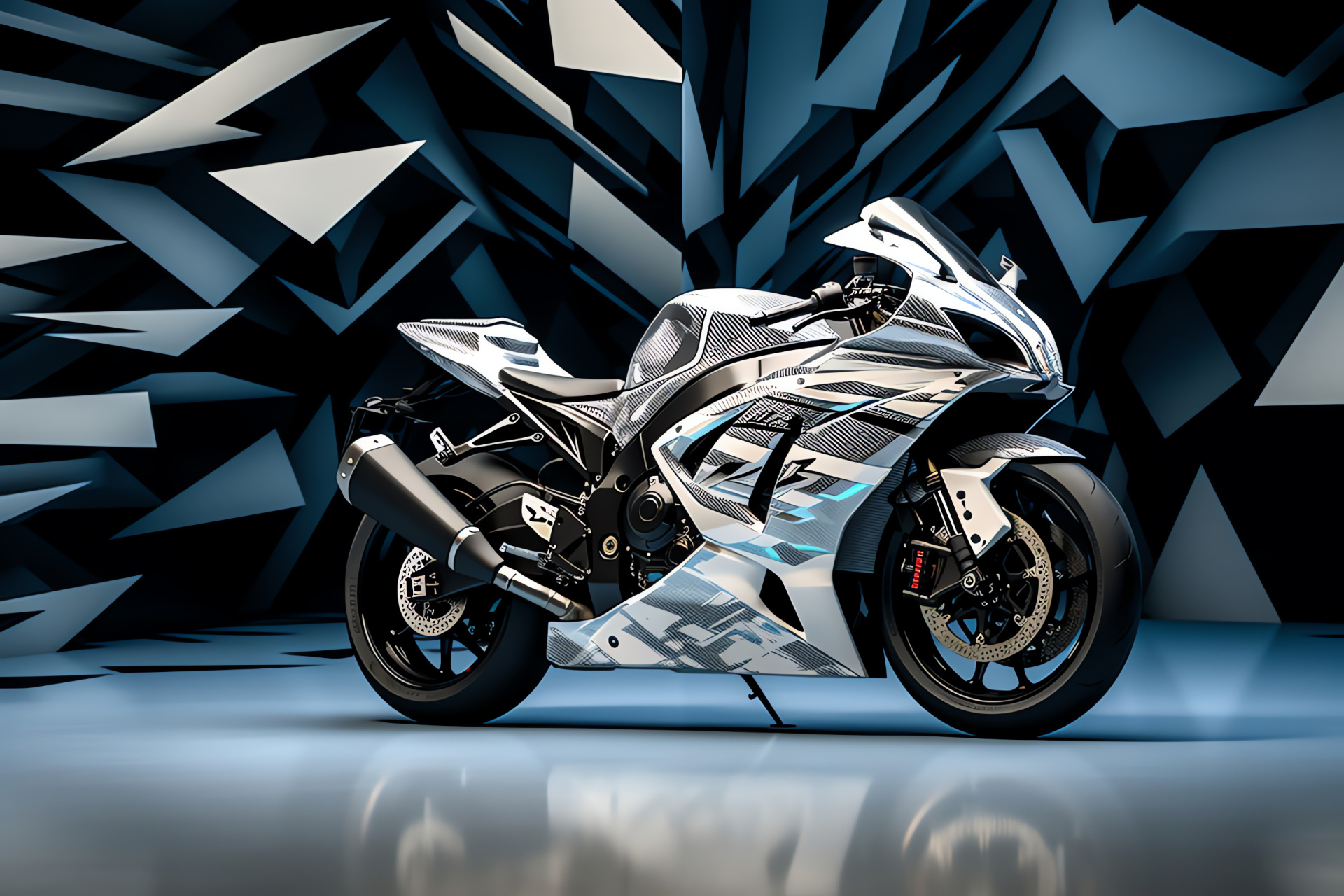 Superbike prowess, GSX-R1000R, Motoring assembly, Futuristic patterns, HD Desktop Wallpaper