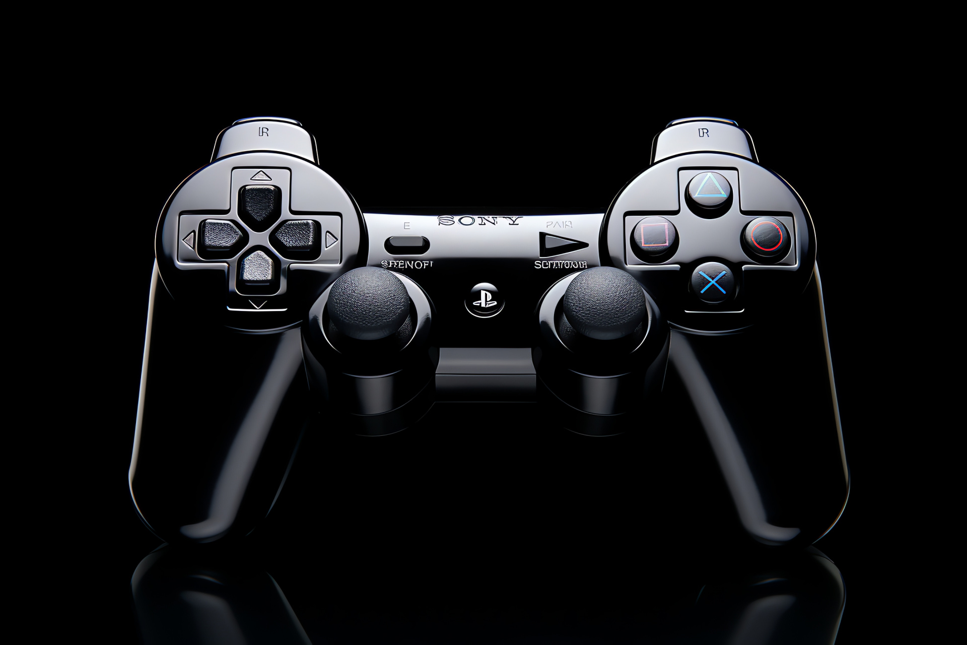 Sony controller device, Gaming hand tool, Signature PlayStation icons, Dual analogs, Ergonomic design, HD Desktop Wallpaper