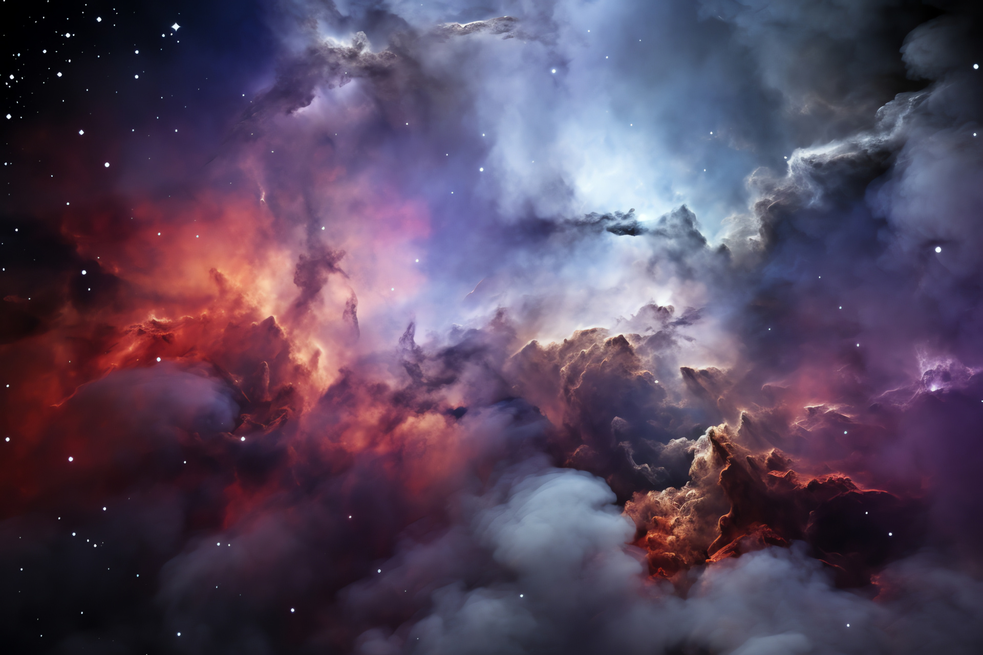 Stellar expanse, Cosmic nebula intricacy, Gaseous vibrance, Astral dust, Interstellar environment, HD Desktop Image