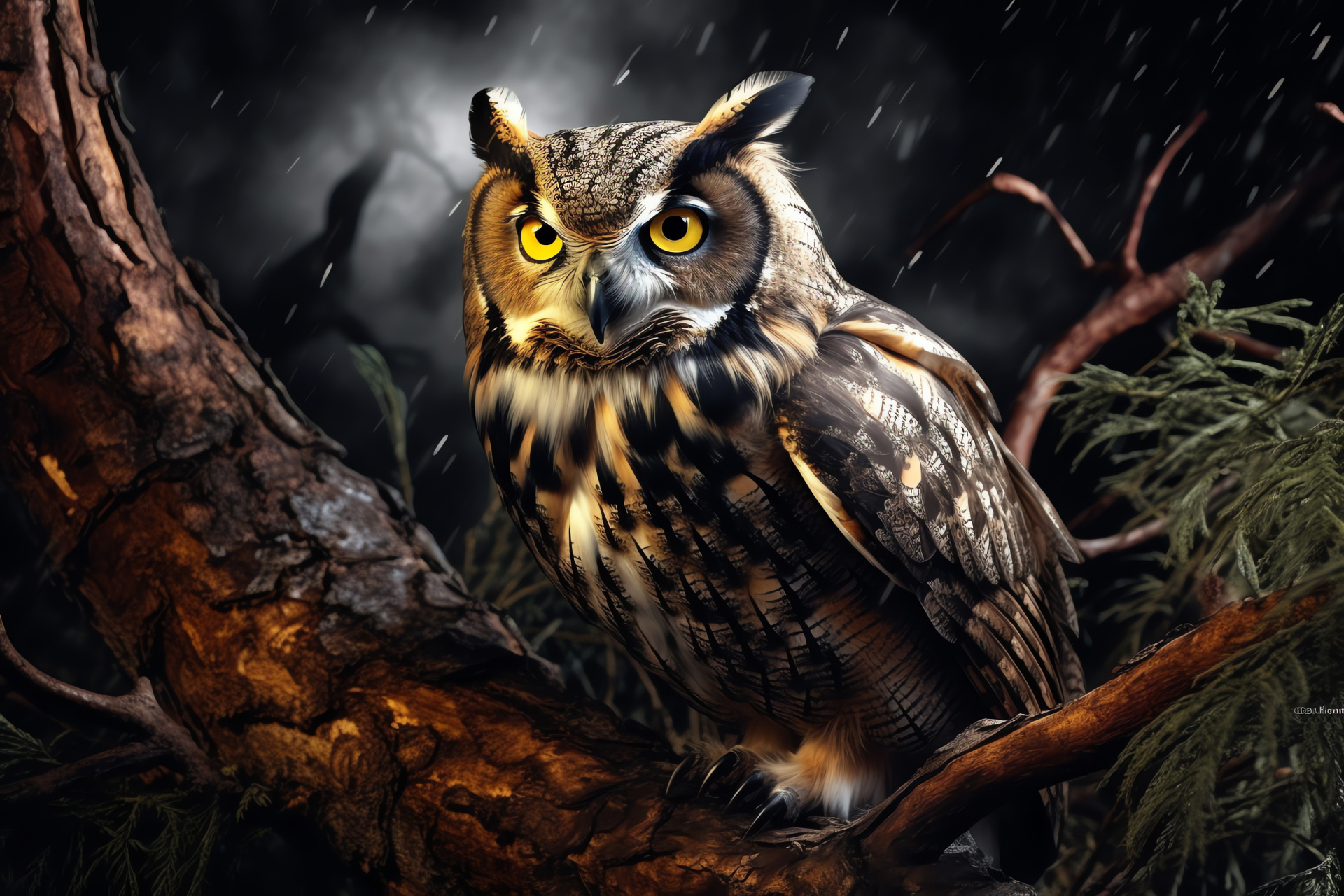 Owl markings, Mystic bird, Nocturnal raptor, Forest dweller, Hoot echoes, HD Desktop Wallpaper