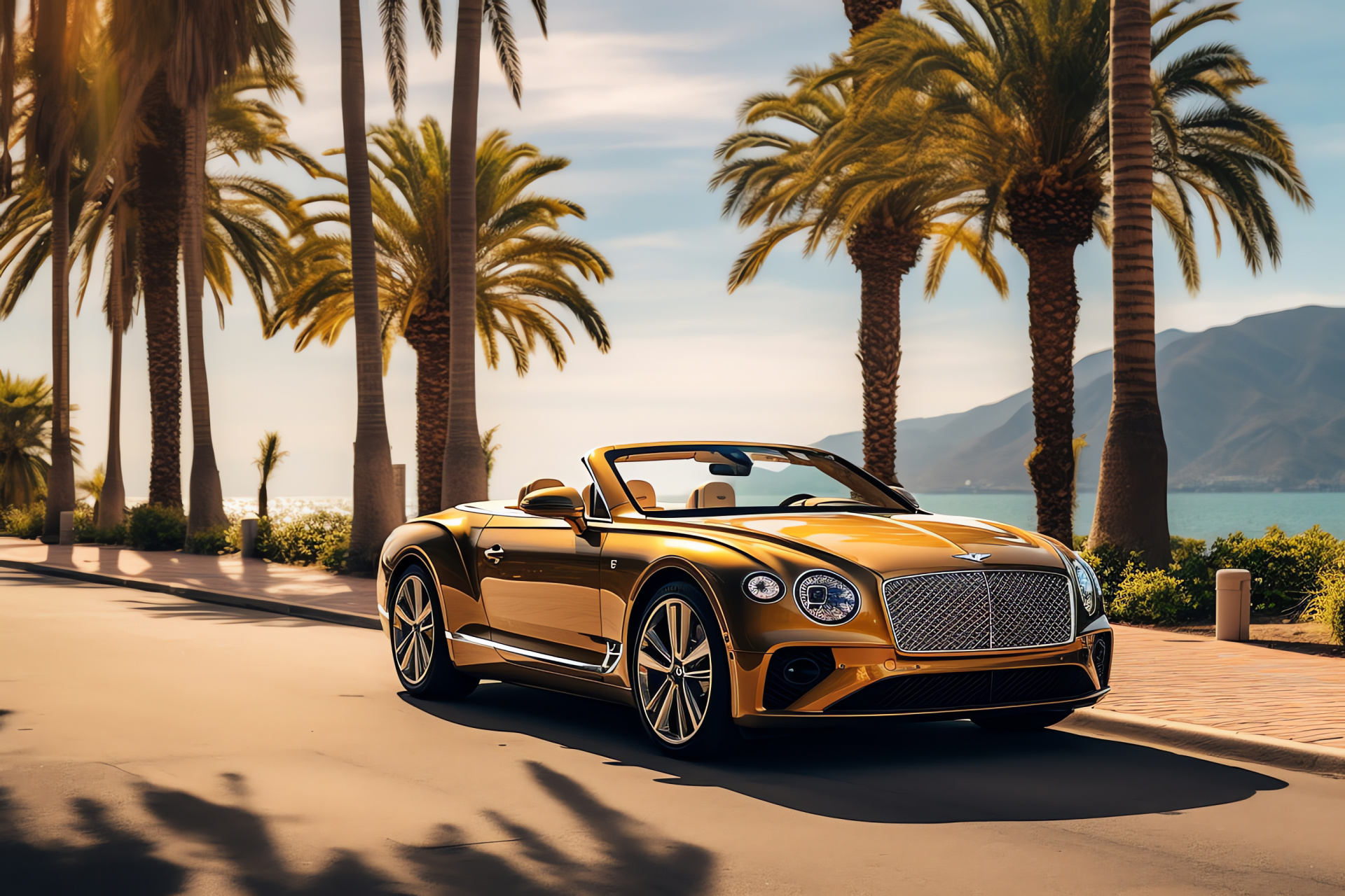 Bentley Continental GT Convertible, Coastal drive, Luxury touring, Grand touring car, Convertible elegance, HD Desktop Wallpaper