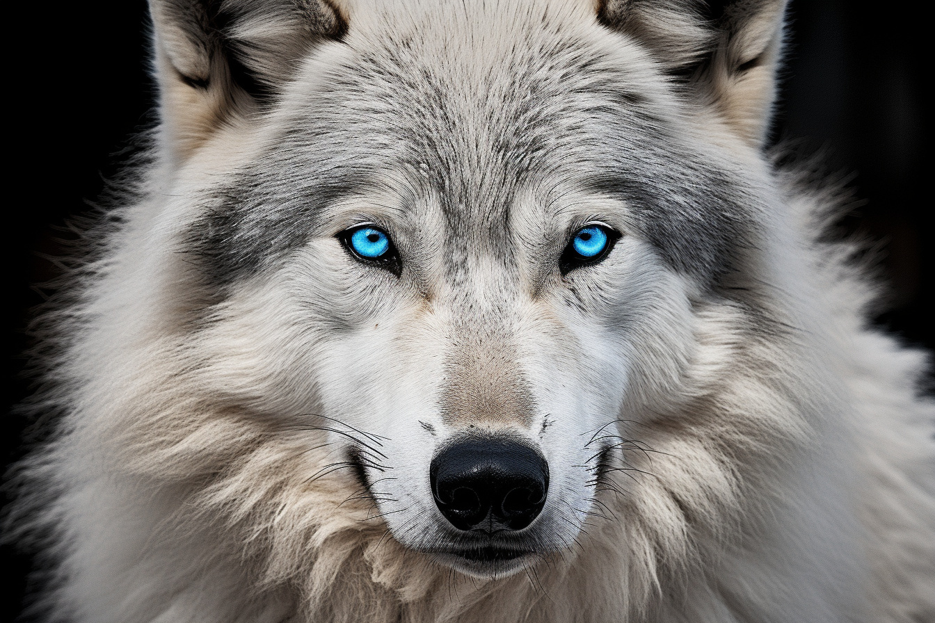 Timber Wolf portrait, Glacier gaze, Monochrome pelt, Dual-tone simplicity, Canine magnificence, HD Desktop Wallpaper