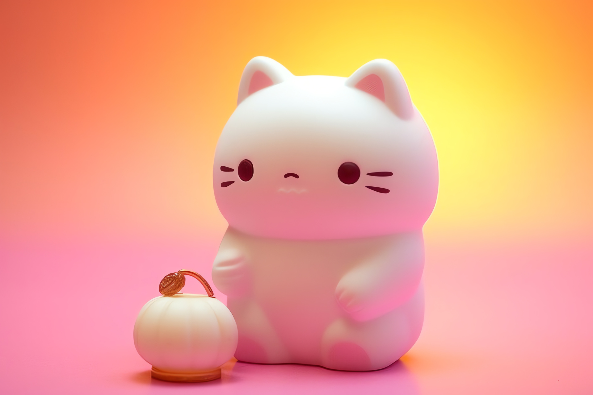 Cat game Snowball, Fluffy feline, Cerulean stare, Whimsical demeanor, Digital pet, HD Desktop Wallpaper