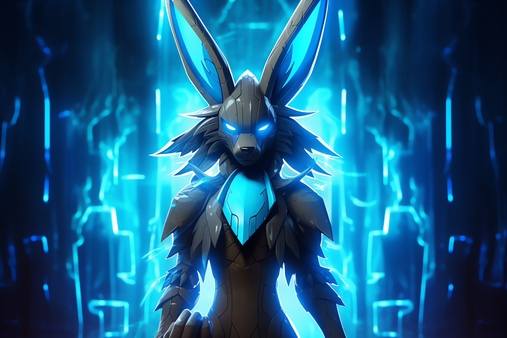Lucario stance, Aura manipulation, Canine-like Pokmon, Nintendo character, Sign of strength, HD Desktop Wallpaper
