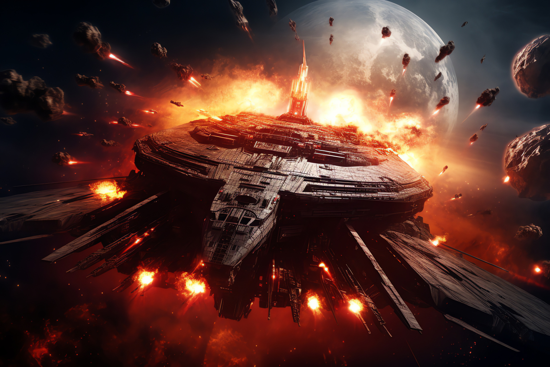 Rebel Starfighters, Combat Maneuvers, Galactic Clash, Hostile Takeover, Mothership Standoff, HD Desktop Wallpaper
