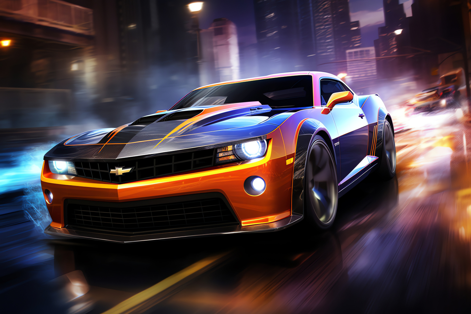NFS street showdown, Iconic muscle cars, Competitive moment, Racing champions, Urban sprint, HD Desktop Image