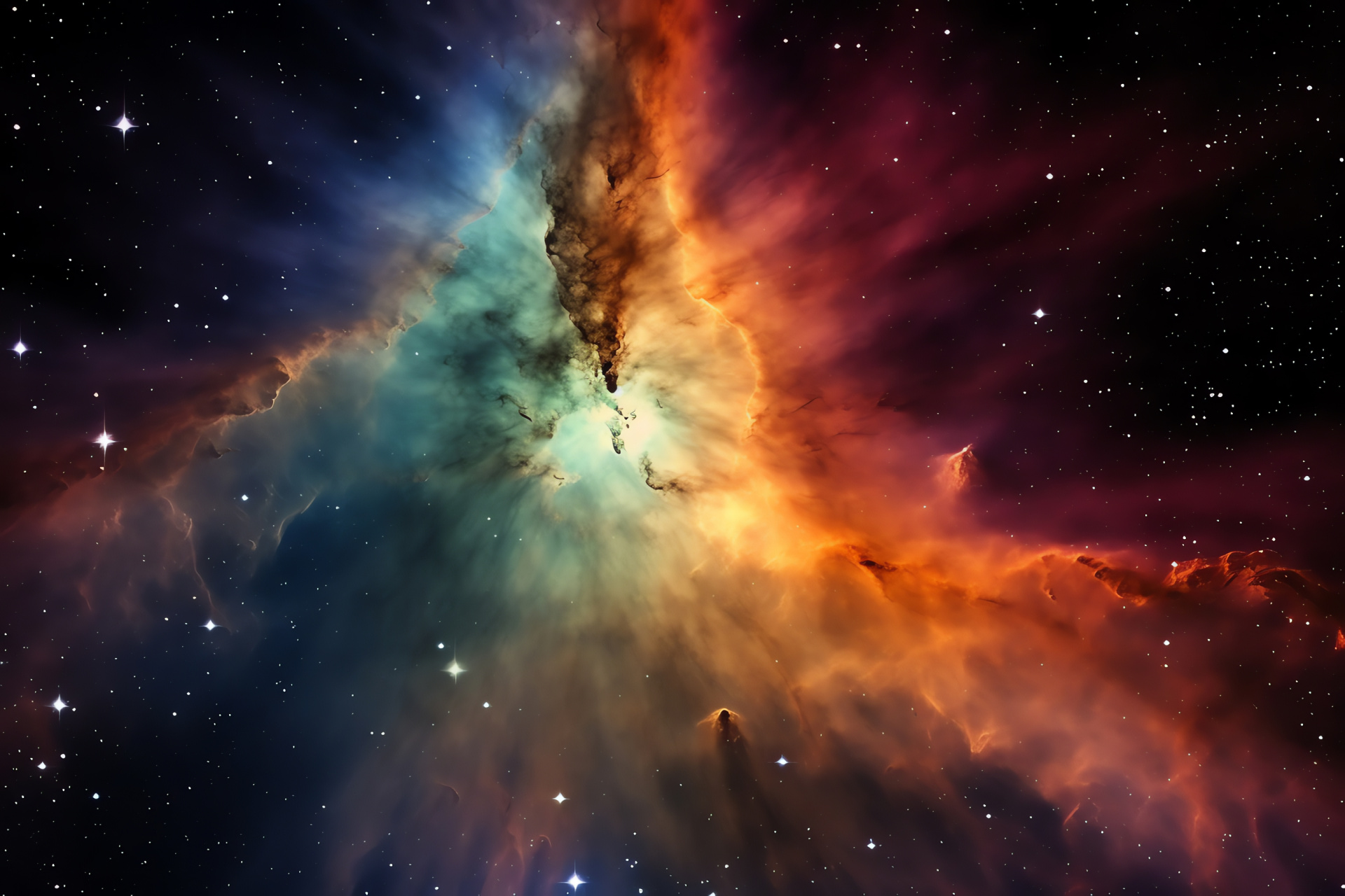 Cone Nebula, Star-forming cone, Celestial landscape, Interstellar architecture, Space singularity, HD Desktop Wallpaper